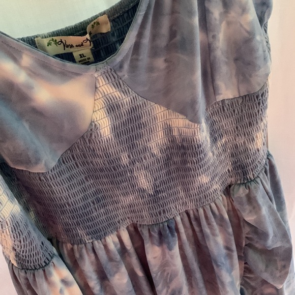 Vine and valley blue tie dye long maxi dress. Sleeveless. Size XL - Picture 4 of 13